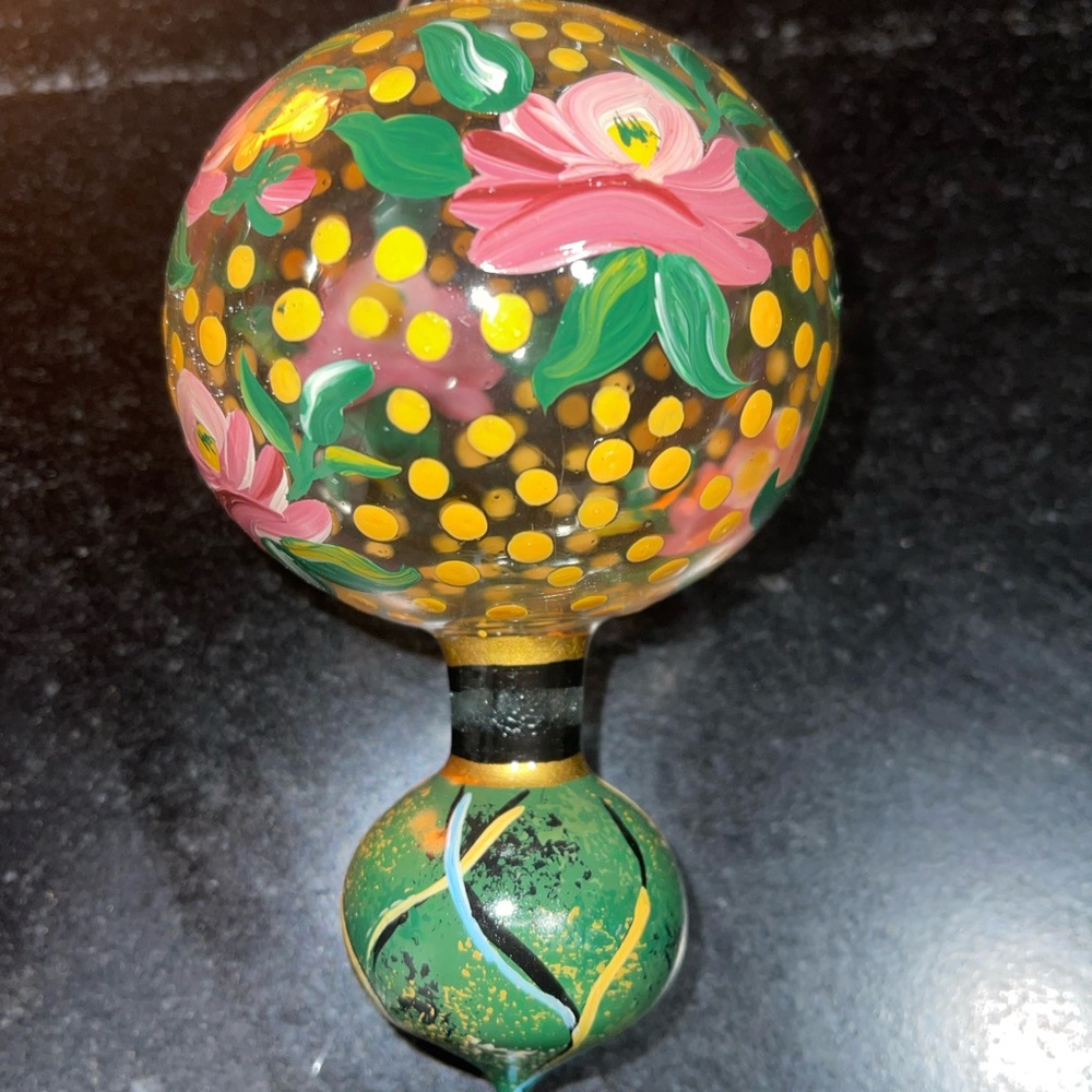 MacKenzie-Childs Floral Holiday Ornament - Pink and Green